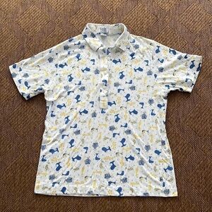 Vintage Leon Levin Polo Top with Fish size M